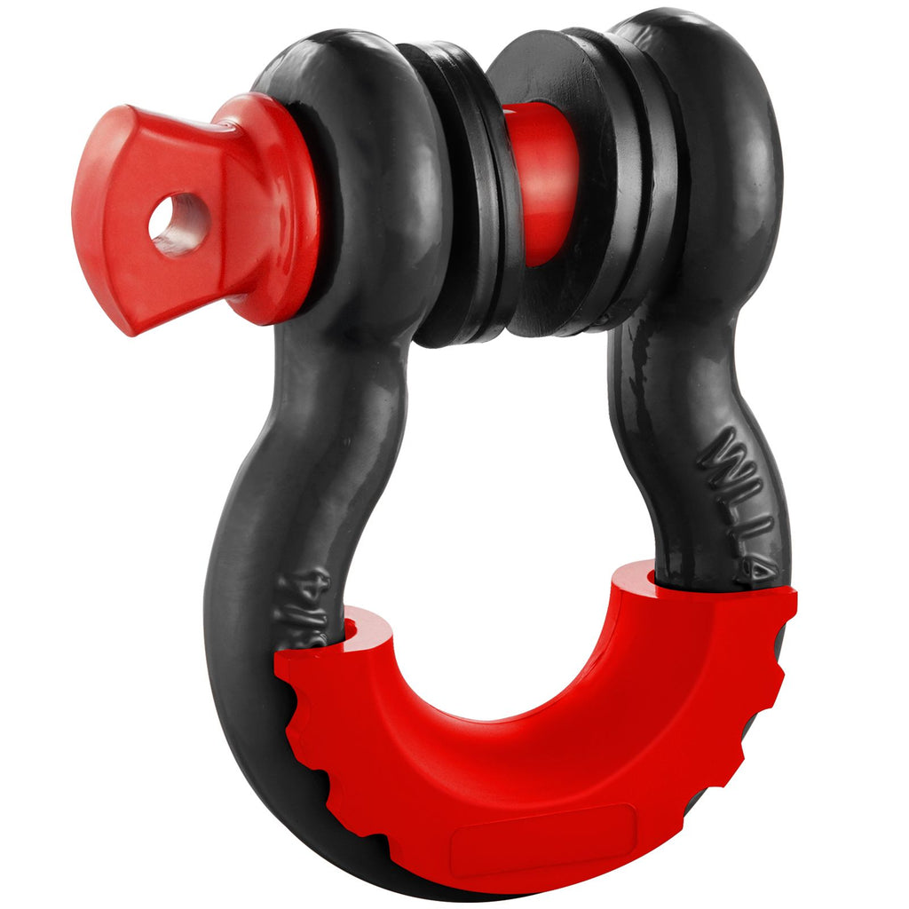 3/4" D-Ring Shackle, 2 Pack Alloy Steel Shackles 62832 lbs (28.5 Ton) Break Strength with 7/8" Screw Pin, Isolators & Washers, Heavy Duty Off Road Vehicle Recovery Shackle for Jeep Truck, Black