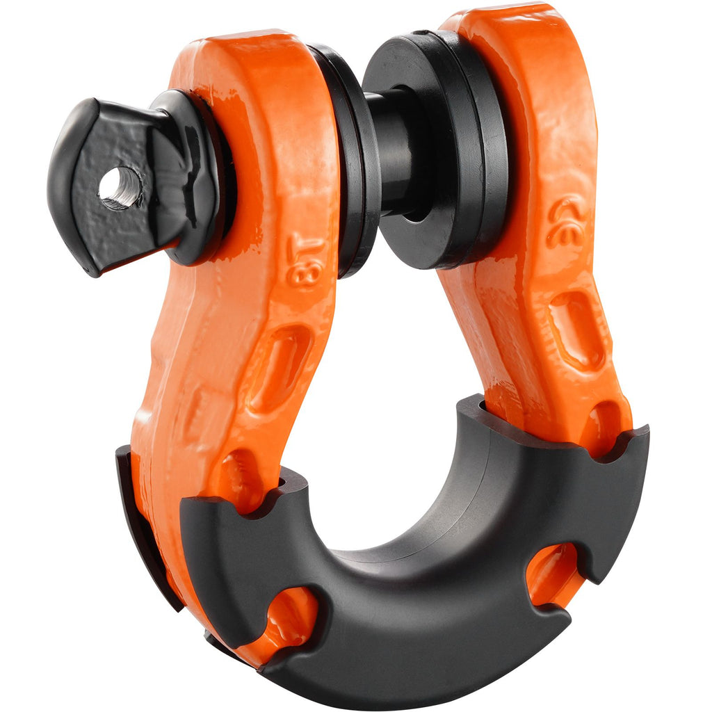 3/4" D-Ring Shackle, 2 Pack Alloy Steel Shackles 66139 lbs (30 Ton) Break Strength with 7/8" Screw Pin, Isolators & Washers, Heavy Duty Off Road Vehicle Recovery Shackle for Jeep Truck, Orange