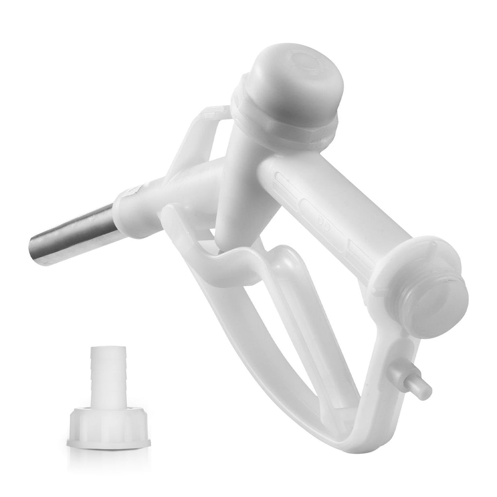 3/4-Inch Barb Diesel Exhaust Fluid Nozzle, Max Flow Rate 14.5 GPM, Plastic Dispenser Nozzle with 3/4-Inch (OD=19 mm) Spout, Lightweight & Portable, Used for Urea, Industrial Fluids, White