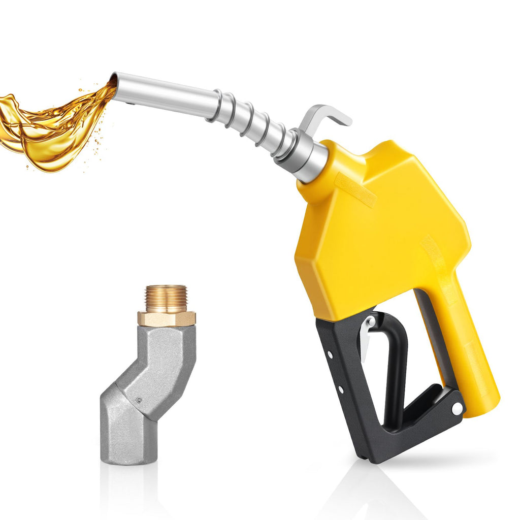 3/4-Inch NPT Automatic Fuel Nozzle with Swivel, Max Flow Rate 11.8 GPM, Auto Shut Off Diesel Gas Pump Nozzle with 3-Speed Trigger Lock & 0.78 in (OD=20 mm) Spout for Gasoline, Diesel, Kerosene