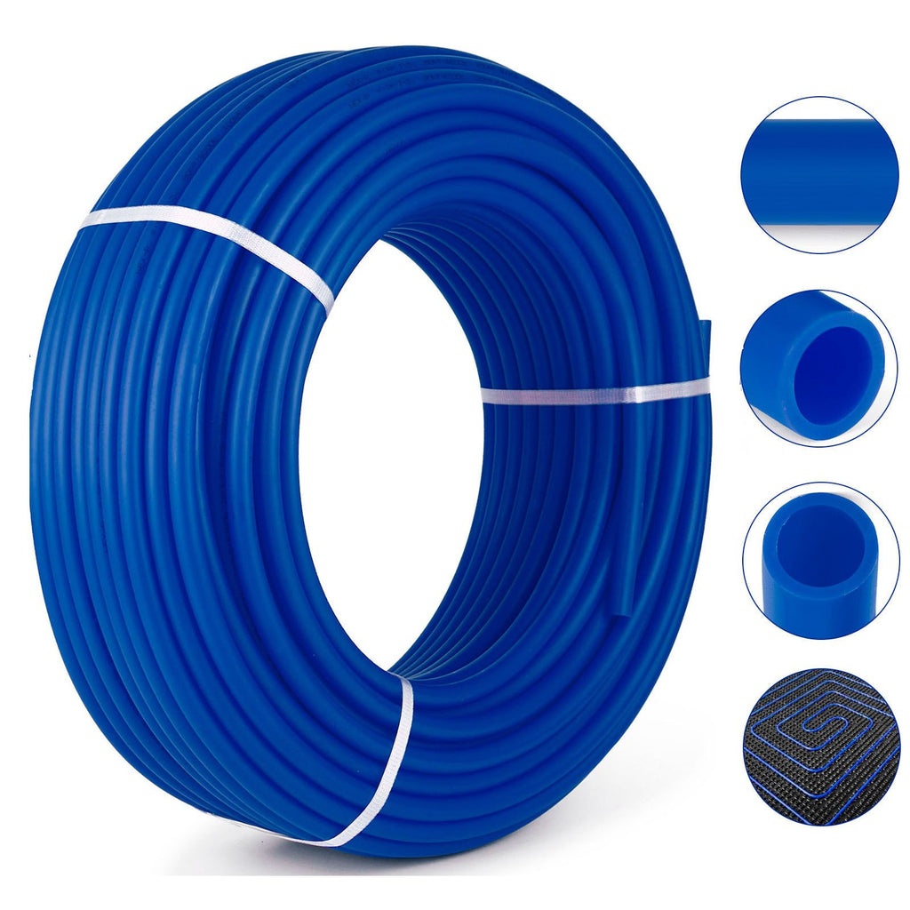 3/4" PEX Tubing 300Ft Non-Barrier PEX Pipe Blue Pex-b Tube Coil for Hot and Cold Water Plumbing Open Loop Radiant Floor Heating System PEX Tubing (3/4" Non-Barrier, 300Ft/Blue)