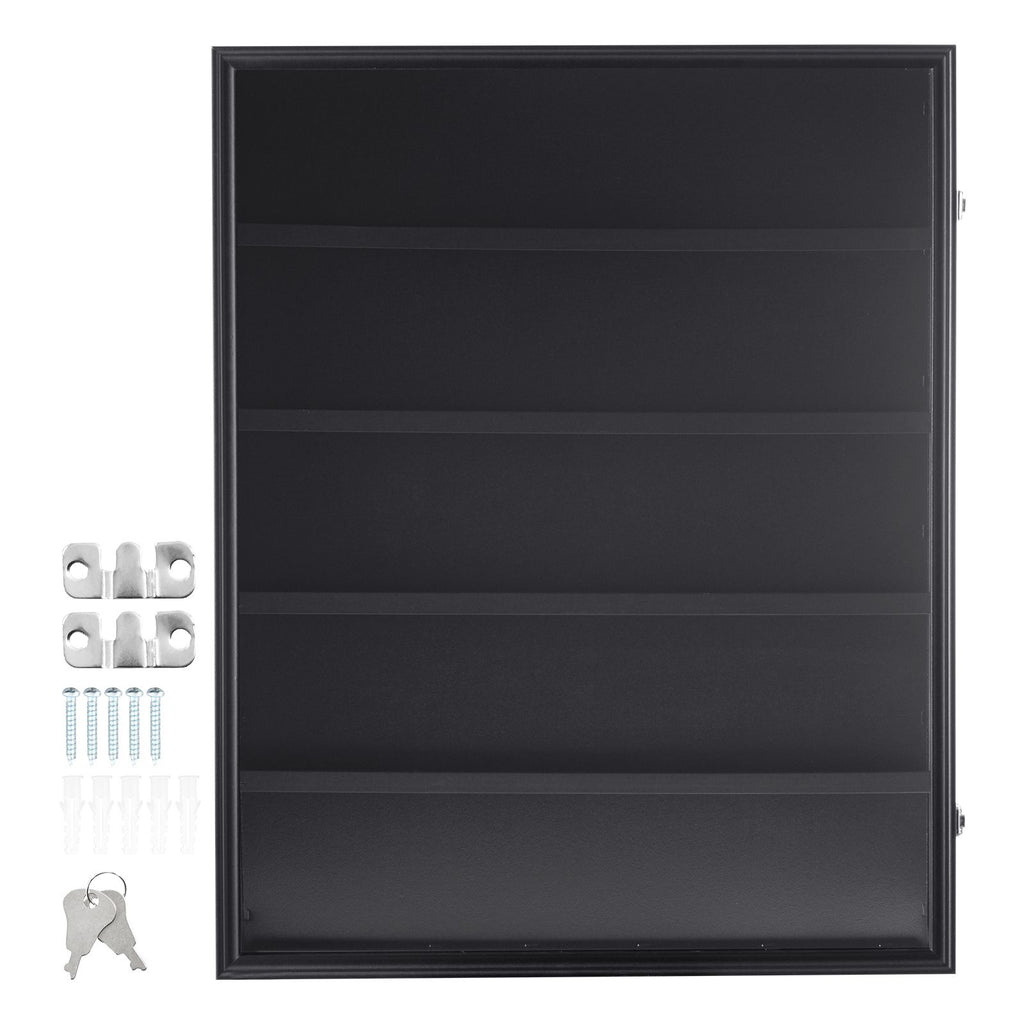 35 Graded Sports Card Display Case, 24.3x30.5x2.1 in, Baseball Card Display Frame with 98% UV Protection Clear View PC Glass, Lockable Wall Cabinet for Football Basketball Hockey Trading Card
