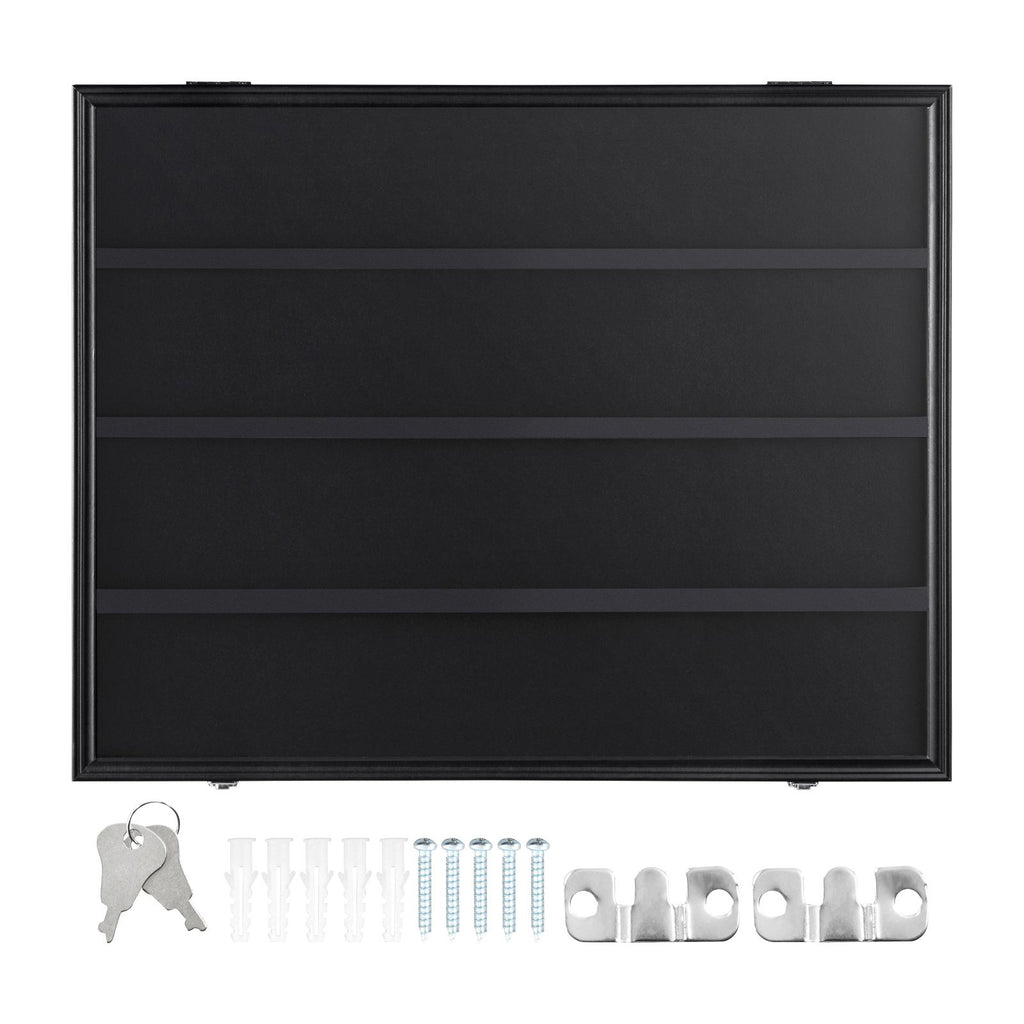 36 Graded Sports Card Display Case, 30.5x24.3x2.1 in, Baseball Card Display Frame with 98% UV Protection Clear View PC Glass, Lockable Wall Cabinet for Football Basketball Hockey Trading Card