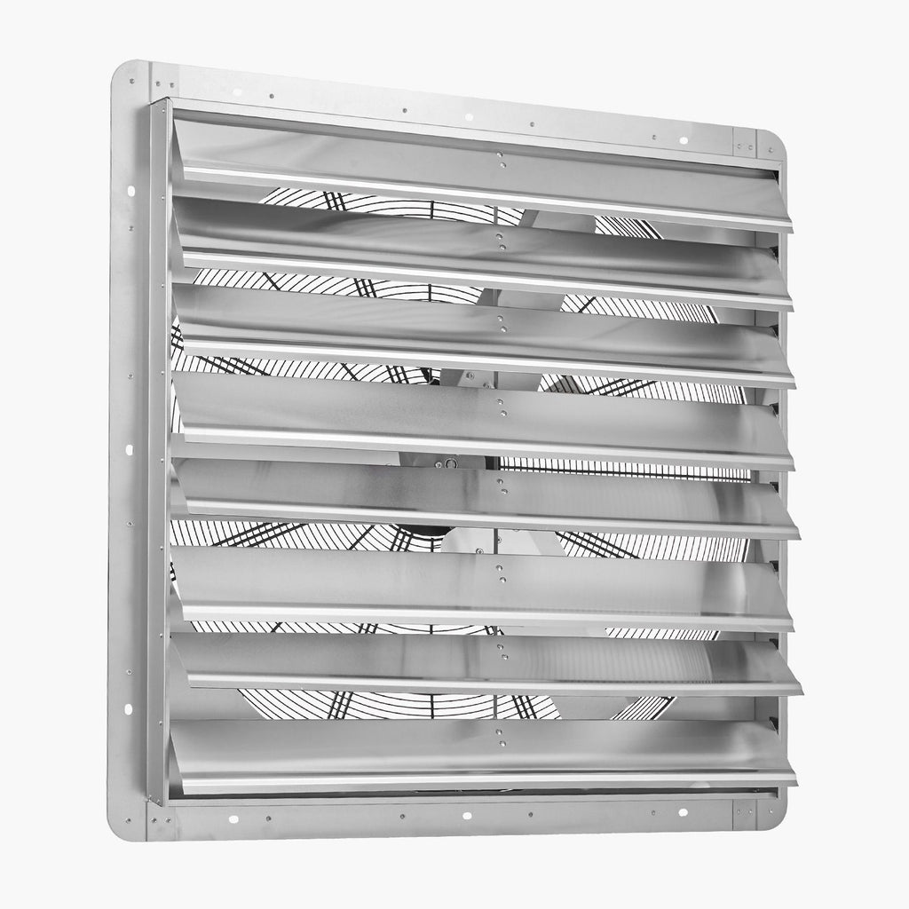 36 inch Shutter Exhaust Fan, Wall Mounted Attic Vent Fan with 11000 CFM Airflow, AC Motor, Heavy-duty Steel Construction, Low Noise for Shed, Garage, Greenhouse Ventilation Cooling, Silver