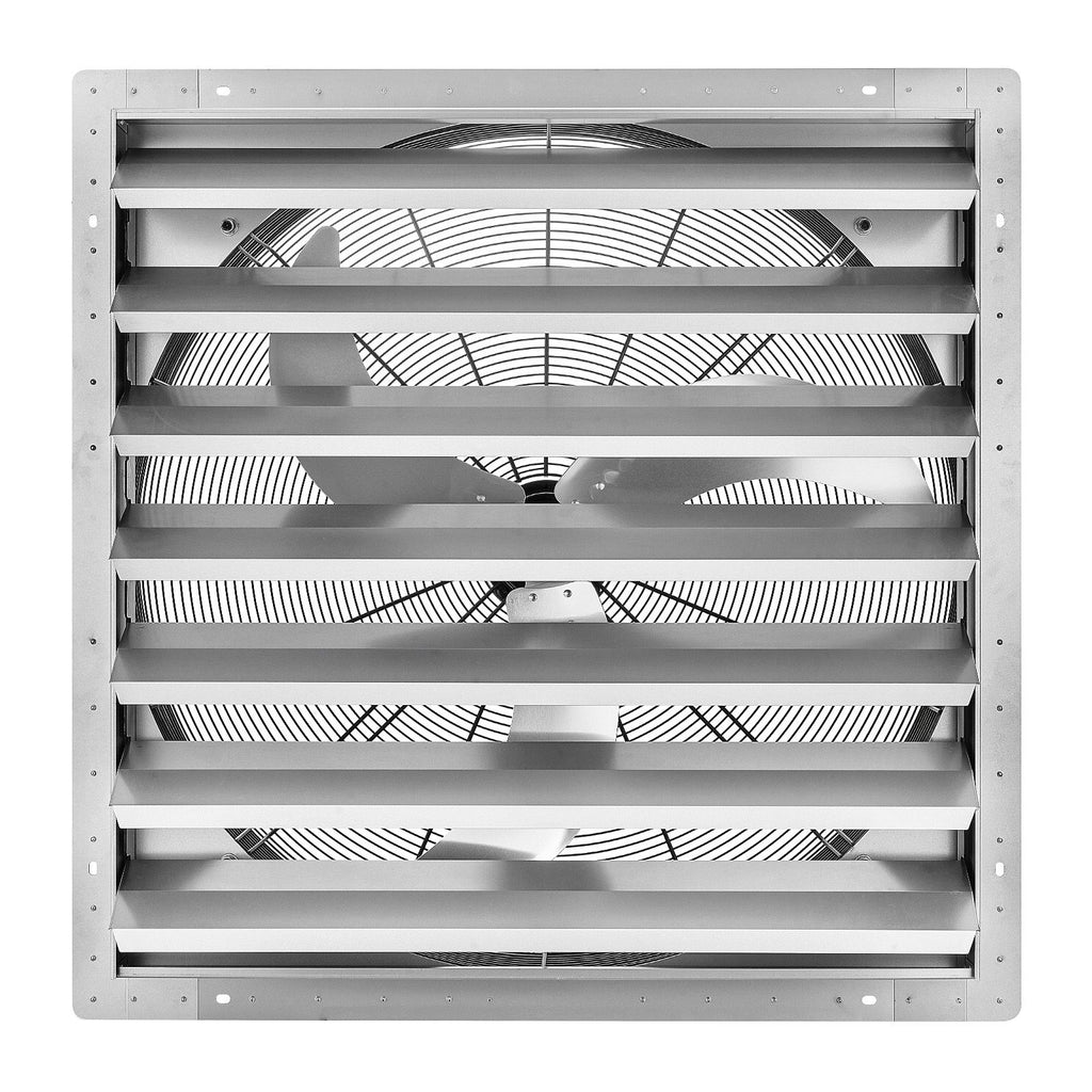 36 Inch Shutter Exhaust Fan Wall Mounted Automatic Louvers Silver, Sturdy Steel Housing, Low Noise, AC Motor, 9761 CFM Ventilation and Cooling for Attic, Garage, Barn, Greenhouse, Workshop