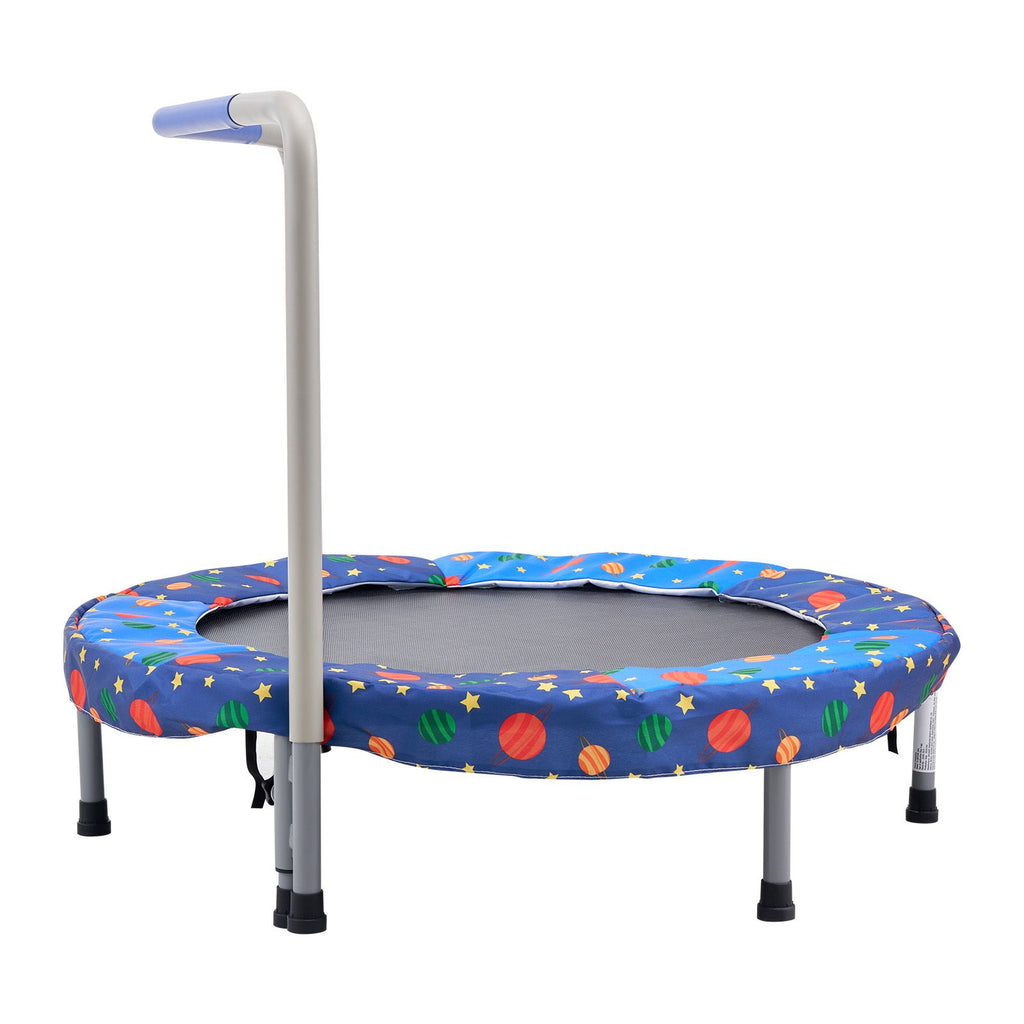 36" Kids Trampoline, 3FT Indoor Outdoor Trampoline, Foldable Mini Trampoline with Handle, Rebounder Trampoline for Toddlers, Birthday Gift for 3+ Years Children, Boys Girls for Fun, Bule