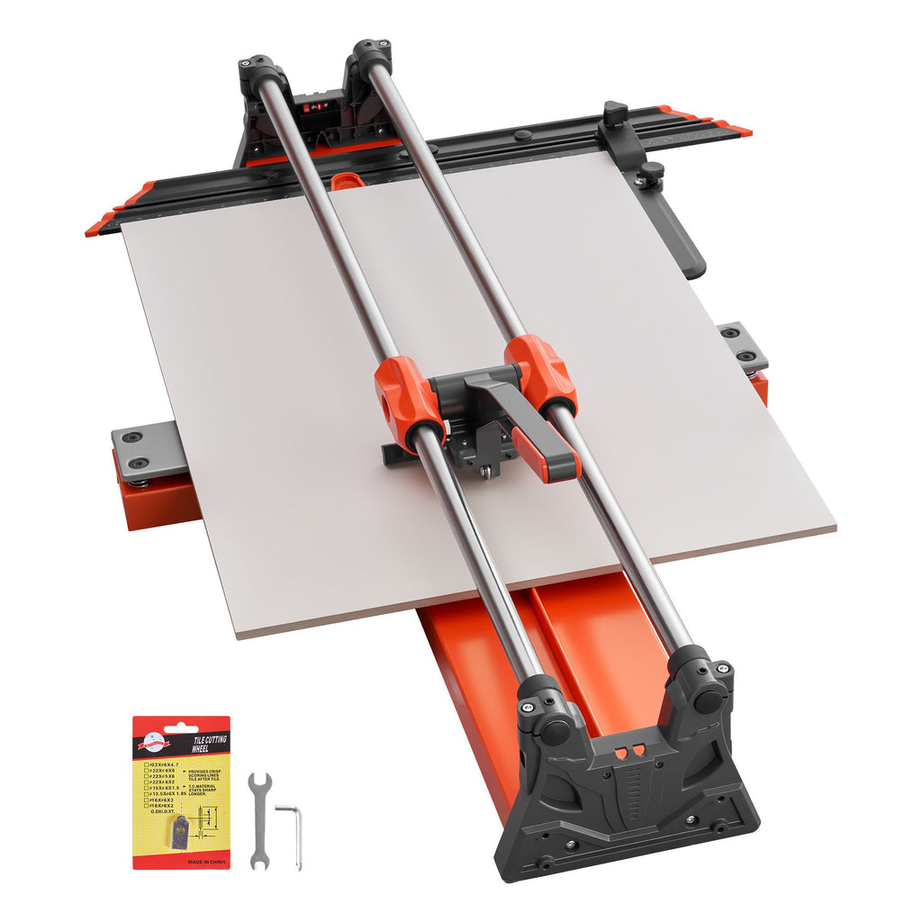 39.4-Inch Manual Tile Cutter, Upgraded Sliding Head Cutting Tool with Spring-Loaded Base, Angle Fence, Tungsten Carbide Cutting Wheel, Alignment Guide, for DIY Pros, Ceramic, Floor, Wall Tiles