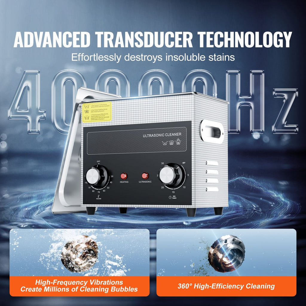 3L Ultrasonic Cleaner with Heater Timer & Basket, Professional Digital Sonic Cavitation Machine, 120W Cleaning Machine for Watch Instruments, Glasses, Coin, Metal Parts, Tool