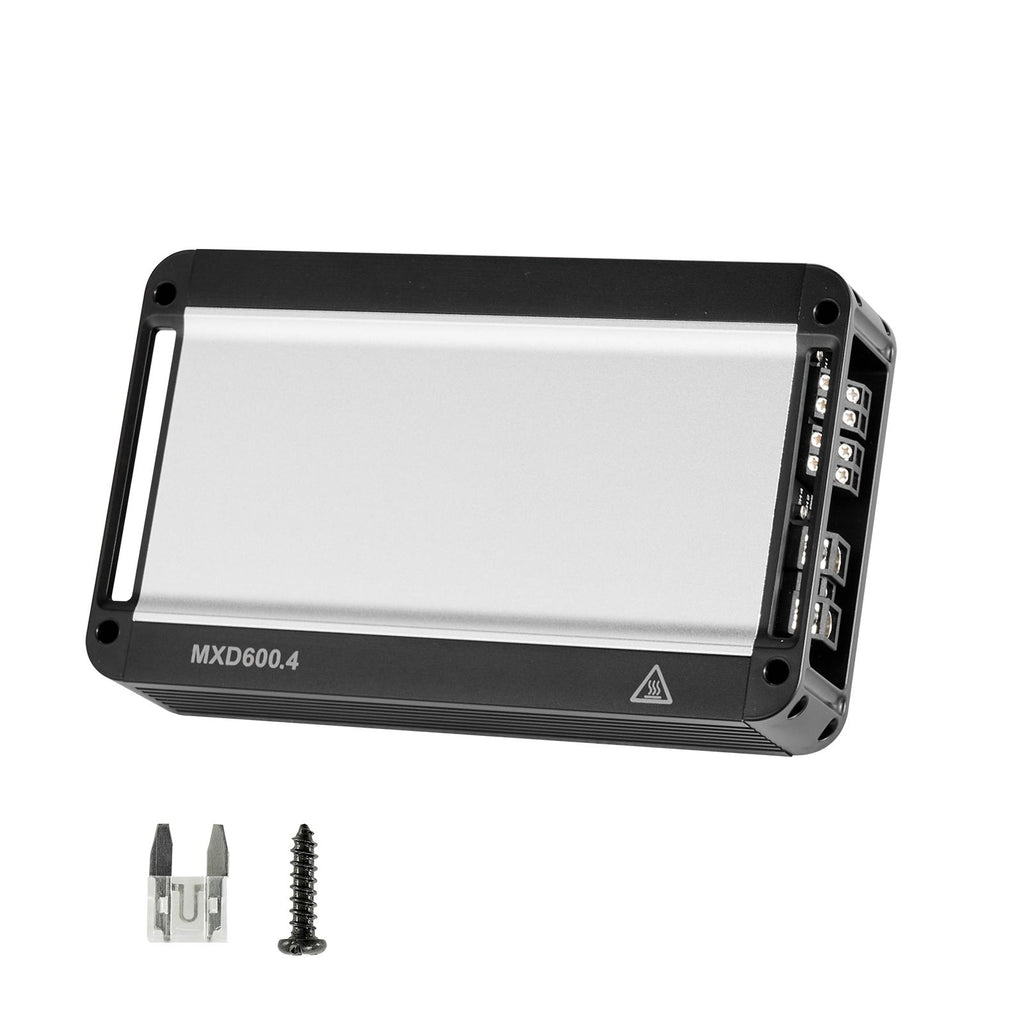 4 Channel Car Audio Amplifier 2 Ohm Stable Bridgeable Class D Full Range Amp Max Power 4 x 420W @ 4 Ohm / 4 x 600W @ 2 Ohm for Car SUV Truck Off-Road