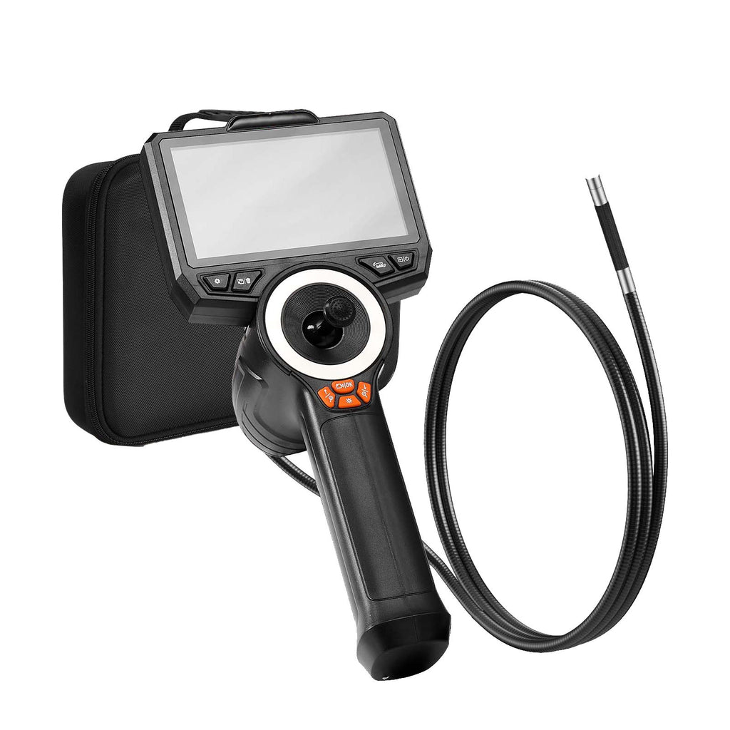 4-Way Articulating Endoscope with Light, True 1080P HD Industrial Borescope Inspection Camera with Articulated Probe, Flexible Snake Scope Cam for Wall Automotive Engine Inspect-4.9FT