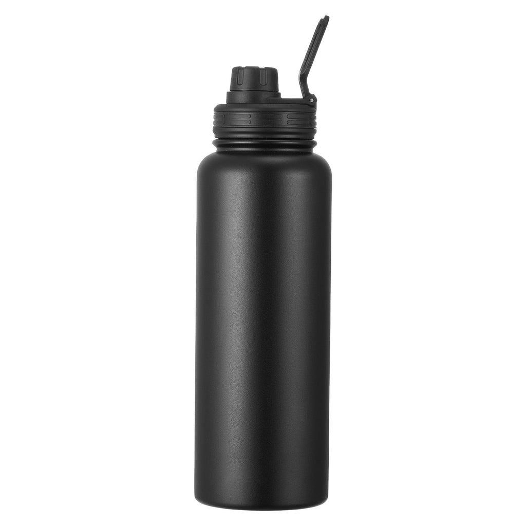 40 oz Insulated Water Bottle, Stainless Steel Camping & Hiking Hydration Flask with Wide Mouth Lid, Sports Coffee Cup Double Walled, Leakproof, for Indoor/Outdoor Use, FDA Listed,Black
