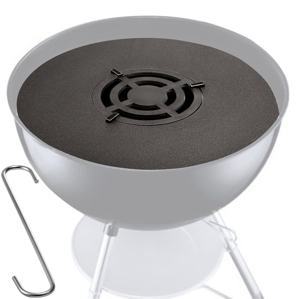 40" Replacement BBQ Grill Griddle Grate, Carbon Steel Griddle Grill with Center Grate, Easy Maintenance Grate Insert For 18 Inch Kettle BBQ, Griddle Grill Attachment for Round Grills, Burgers