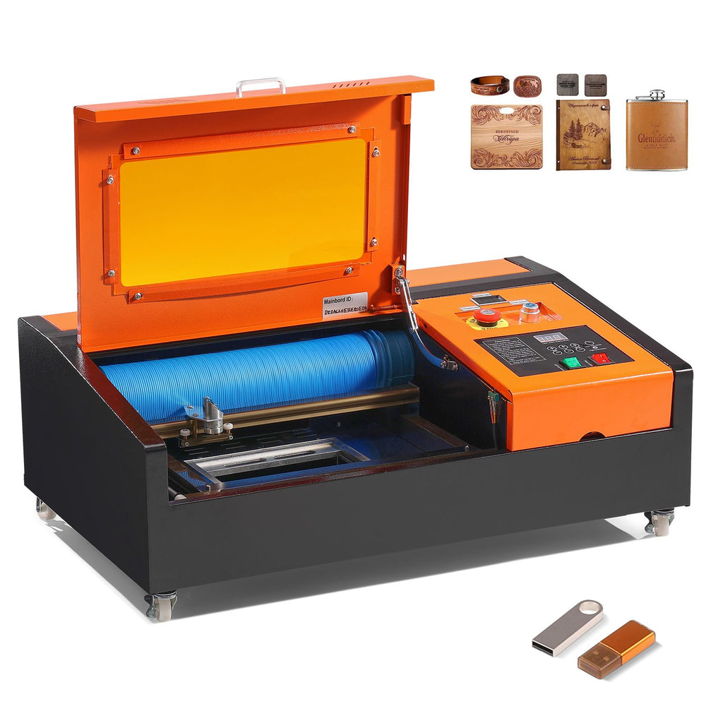 40W Desktop CO2 Laser Engraver, 12 x 8 in, 11.8 IPS Laser Cutter Machine with Water-Cooled Laser Tube, Compatible with CorelDRAW, Windows XP 7 8 10, EMF, JPG, PLT, WMF, for Wood Acrylic Fabric