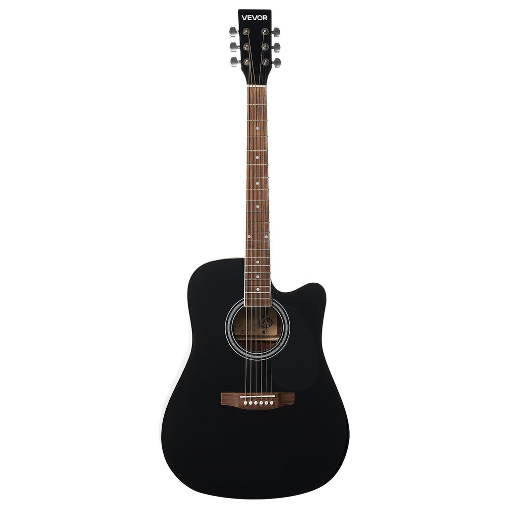 41 in Cutway Acoustic Guitar Beginner Bundle with Gig Bag for Adult Solo Black