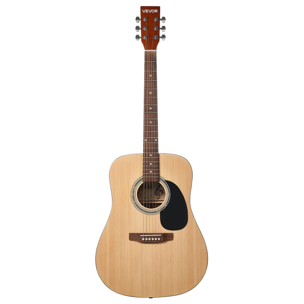 41 in Dreadnought Acoustic Guitar Natural Beginner Bundle Gig Bag for Adult Tall