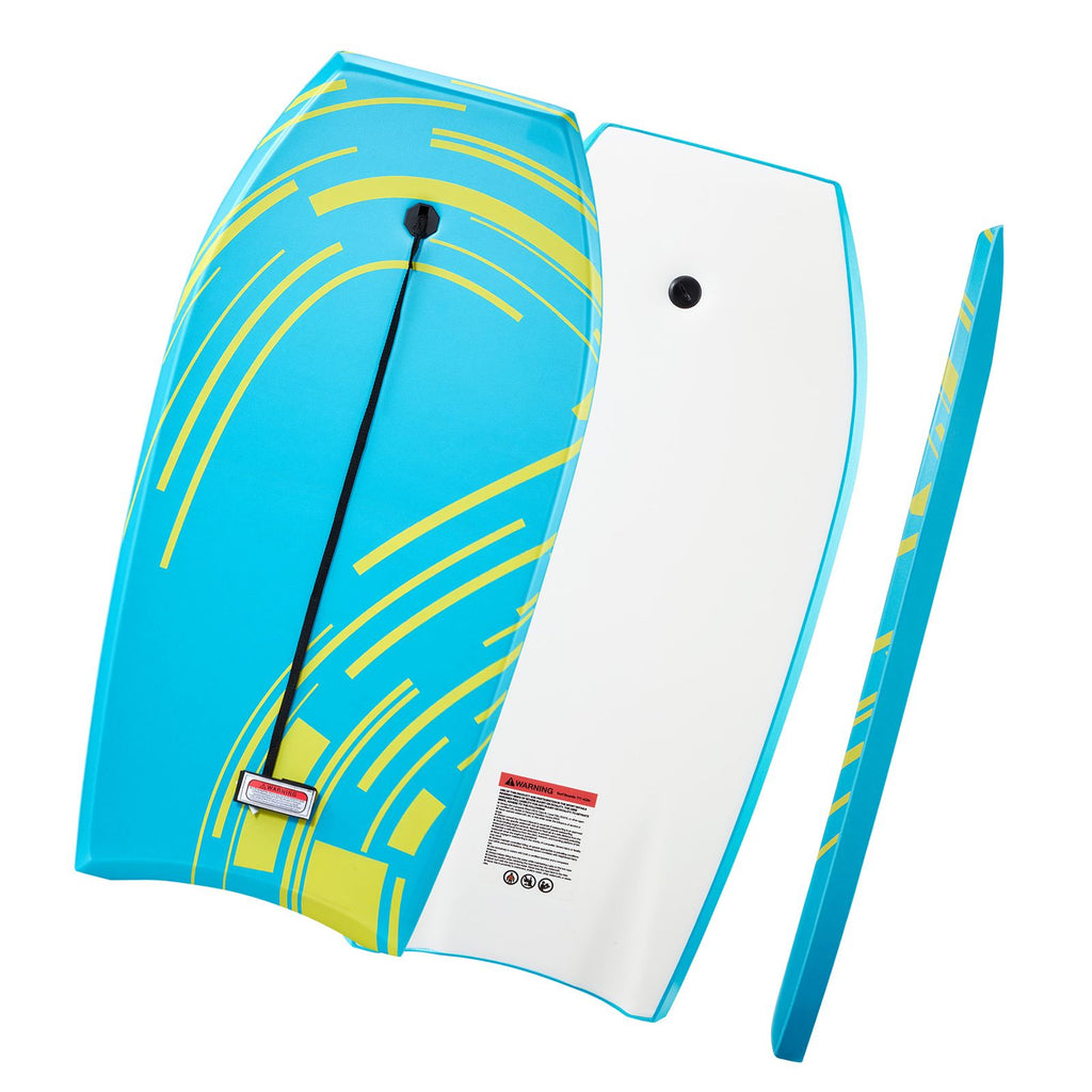 42-Inch Bodyboard, Body Board Trainer with EPS Foam Core & Wrist Leash, UV-Resistant Beach Bodyboard for Beginners, Youth Up to 180 lbs