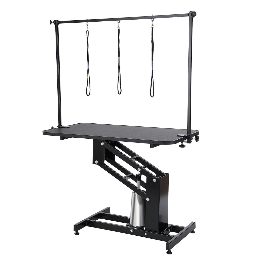 43" Hydraulic Pet Grooming Table, Heavy Duty Dog Grooming Arm for Medium/ Small Dogs, Height Adjustable Dog Grooming Station, Anti Slip Tabletop /Dog Grooming Station, Max Bearing 400LBS