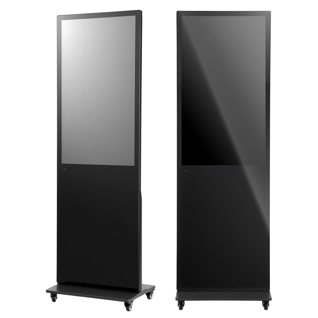 43 in Indoor Digital Signage Floor Standing Advertising Display Kiosk, with WiFi HDMI/USB Input Android OS, 178° Wide View, LCD Screen Interactive Monitor, Mobile Commercial Totem Poster