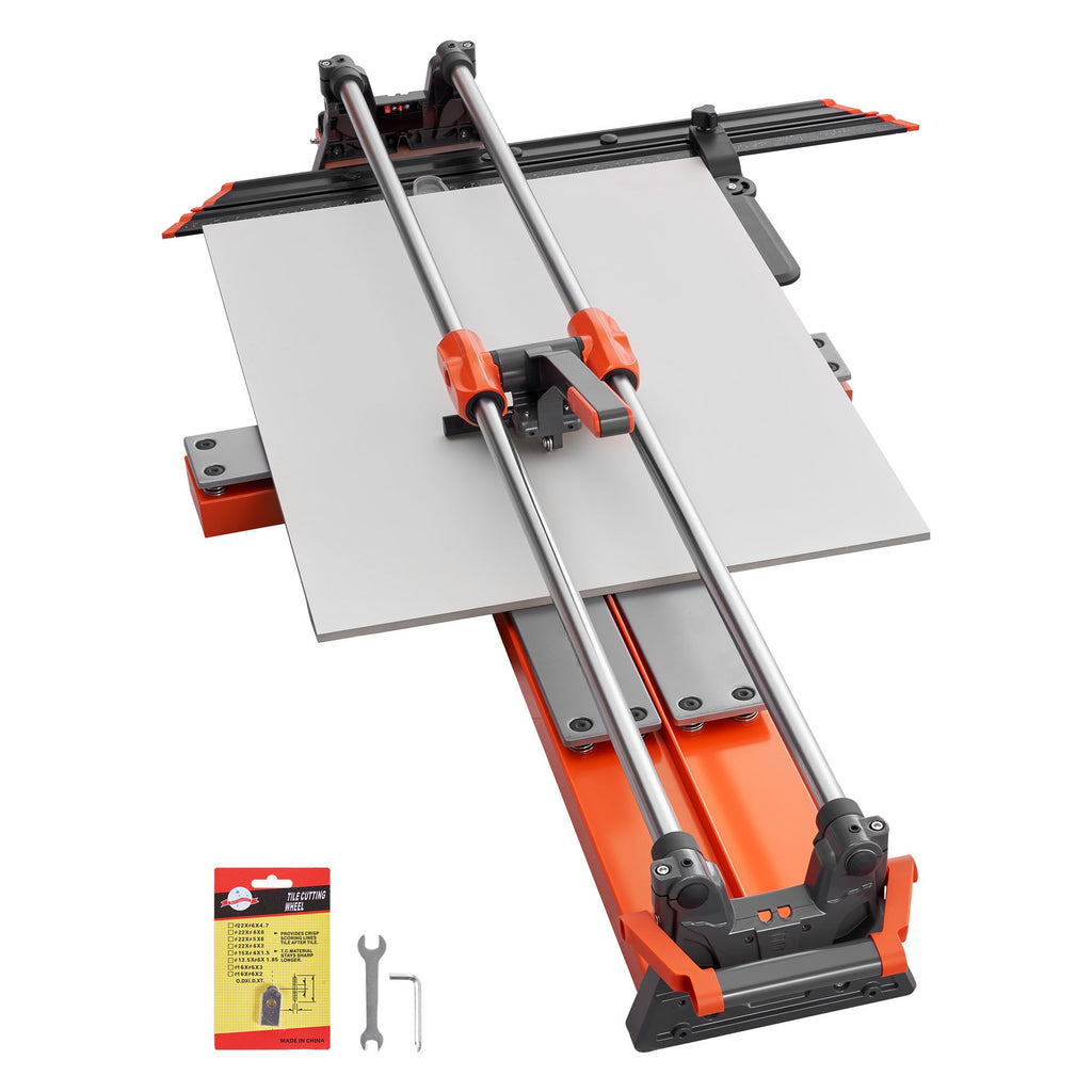 47.2-Inch Manual Tile Cutter, Upgraded Sliding Head Cutting Tool with Spring-Loaded Base, Angle Fence, Tungsten Carbide Cutting Wheel, Alignment Guide, for DIY Pros, Ceramic, Floor, Wall Tiles
