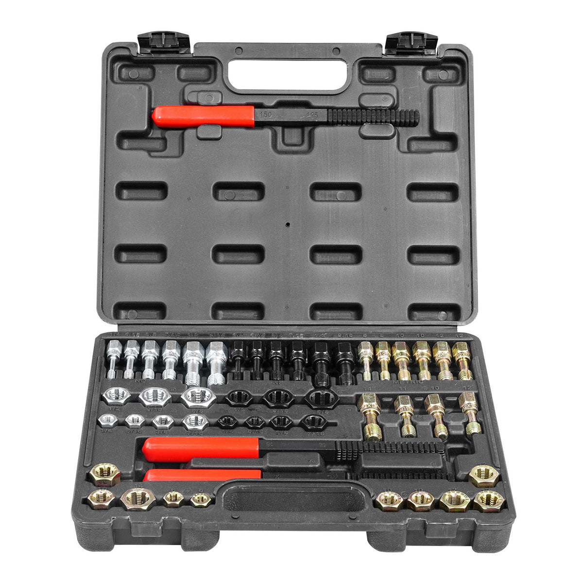49-Piece Thread Chaser Set, UNC UNF and Metric Thread Restorer Tool ...