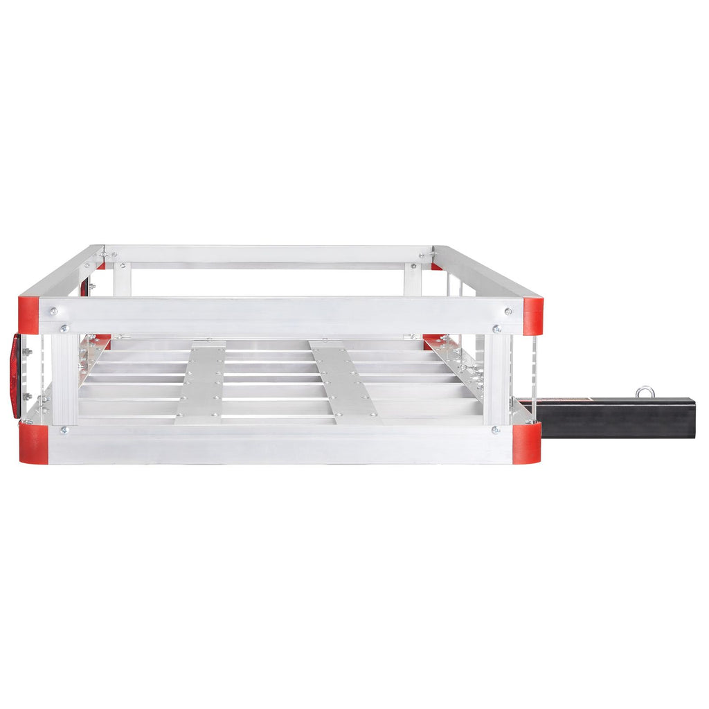 49.4 x 22.4 x 7.1 in Hitch Cargo Carrier, 500lbs Loading Capacity Trailer Hitch Mounted Cargo Basket, Rust-proof Aluminum Luggage Carrier Rack Fits 2" Hitch Receiver for SUV Truck Pickup Camping image 2