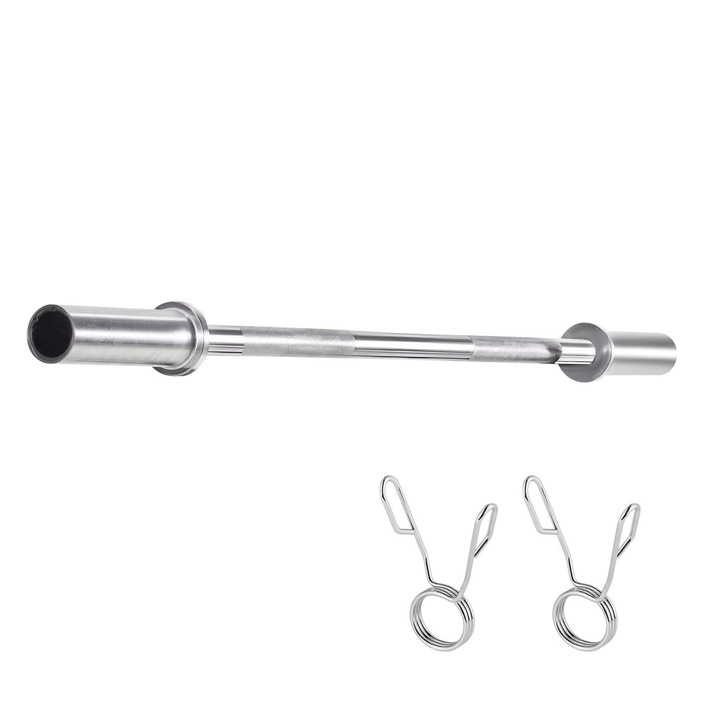 4FT Barbell Bar, Fits 2-Inch Weight Plates, Chrome Plated Barbell Bar with Knurled Grip for Strength Training, Weightlifting, Squat, Deadlift, Bench Press, Curl, Overhead Press, 500lbs Capacity