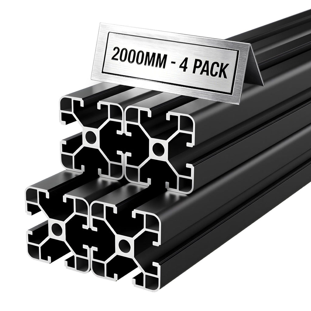 4PCS 4040 Aluminum Extrusion Profile, 78.74 Inch 2000 mm, T Slot European Standard Anodized Linear Rail, High-Strength Extruded Aluminum Rail, for 3D Printer Parts and CNC DIY Workbench, Black