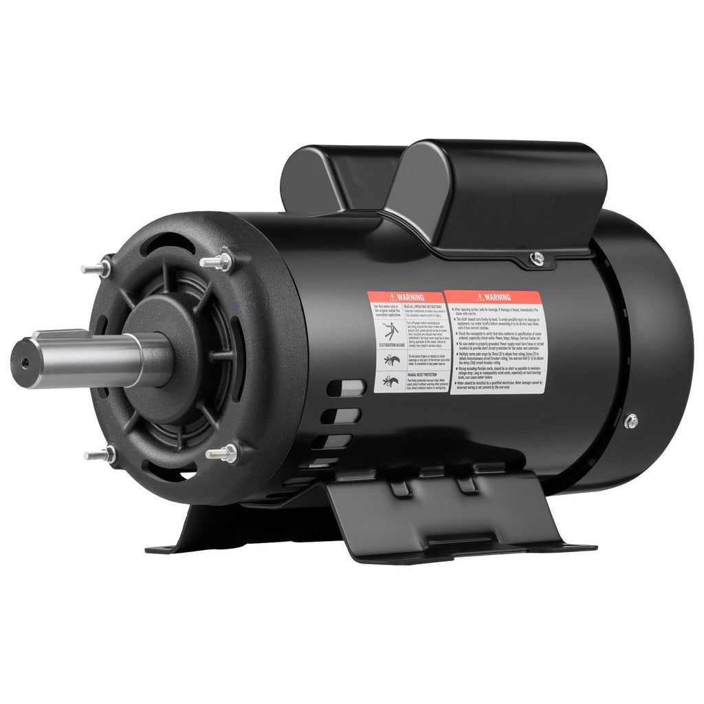 5 HP Electric Motor, 1725RPM Air Compressor Motor, CW/CCW Rotation, 1.125 inch Shaft Diameter, 2.75inch Shaft Length, 20.7N.m Torque, Single-Phase, ODP Cooling, 230V, 184T Frame
