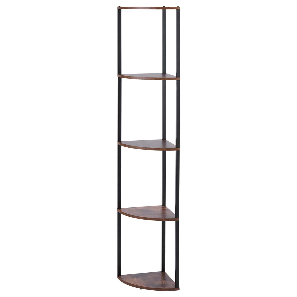 5 Tier Corner Shelf with LED Light, 64" Tall Corner Bookshelf with Storage Shelves for Collectibles, Display Shelf with Multi-color Lights Controlled Via RC/APP for Bedroom, Living Room, Office