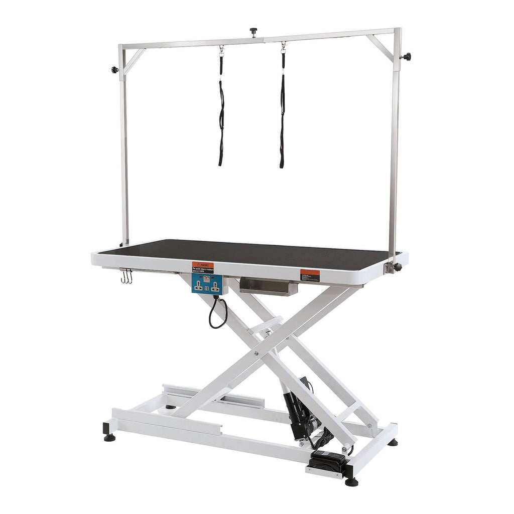50" Electric Pet Grooming Table, Heavy Duty Dog Grooming Arm for Large Dogs, Height Adjustable Dog Grooming Station, Anti Slip Tabletop/Dog Grooming Station, Max Bearing 400LBS