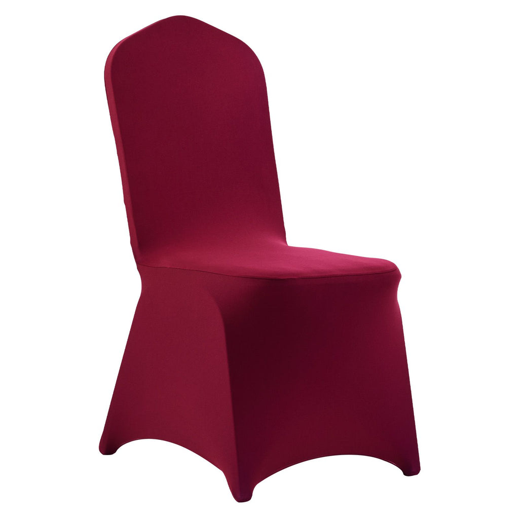 50 Pcs Burgundy Chair Covers, Polyester Spandex Chair Cover, Stretch Slipcovers for Wedding Party Dining Banquet Flat-Front Chair Covers, Fits Chair Measures up to 20.08 x 17.72 x 37.4 inch