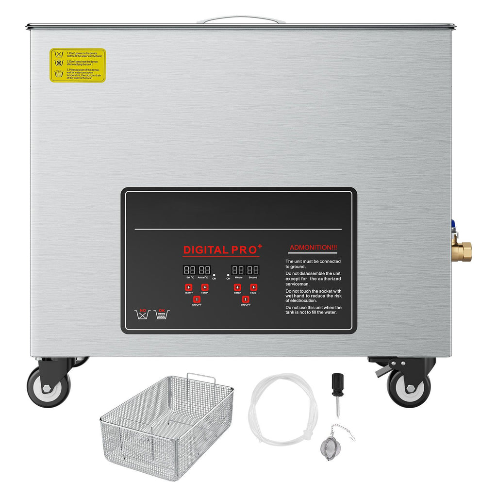 50L Ultrasonic Cleaner, Professional Ultrasonic Cleaner Machine with Cleaning Basket & Digital Display, 840W Stainless Steel Large Cleaning Machine with Wheels for Industrial Parts, Carburetors