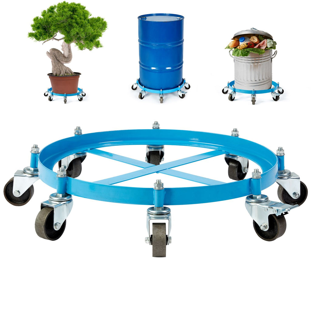 55 Gallon Heavy Duty Drum Dolly, 2000lbs Load Capacity, Barrel Dolly Cart Drum Caddy, Non Tipping Hand Truck Capacity Dollies with Steel Frame 8 Swivel Casters Wheel, for Warehouse Drum Handling