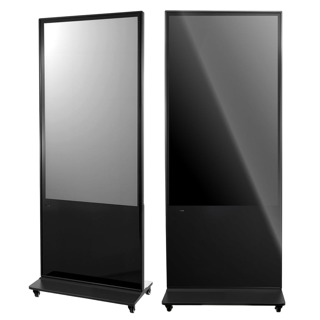 55 in Indoor Digital Signage 4K Floor Stand Advertising Display Kiosk, WiFi HDMI/USB Input Android OS, 178° Wide View, LCD Touchscreen Interactive Monitor, Mobile Commercial Totem Poster
