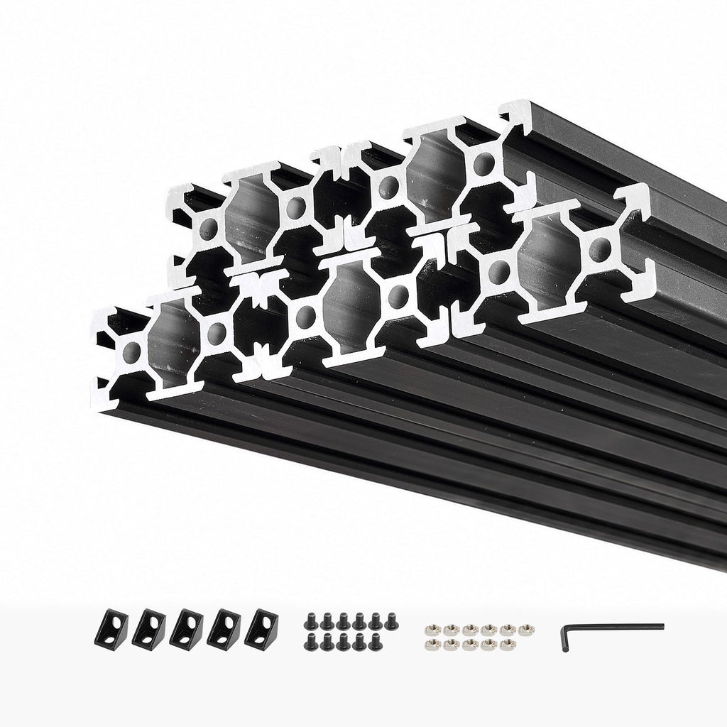 5PCS 2040 Aluminum Extrusion Profile, 78.74 Inch 2000 mm, V Slot European Standard Anodized Linear Rail, High-Strength Extruded Aluminum Rail, for 3D Printer Parts and CNC DIY Workbench, Black