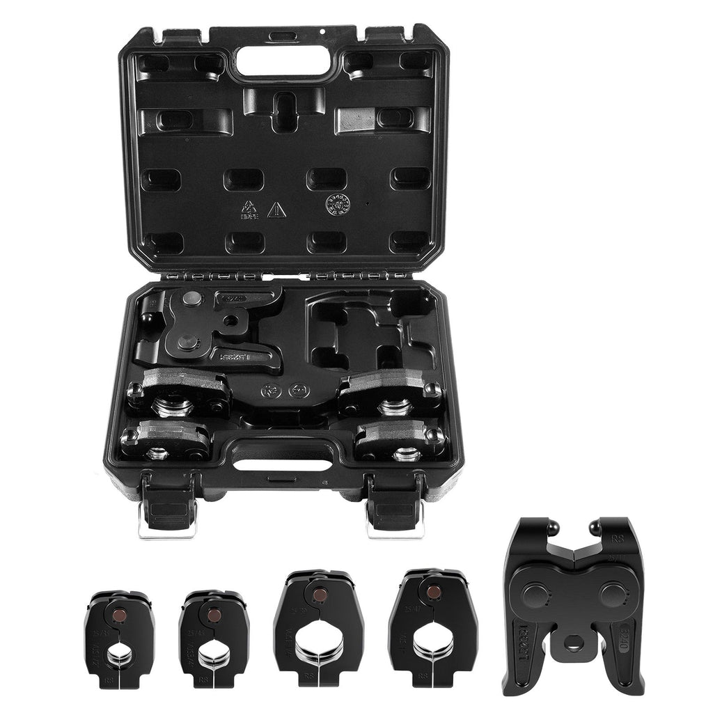 5PCS ProPress Pressing Kit for Standard Series Press Tools, 4PCS Press Rings (1/2", 3/4", 1", 1-1/4") & R8 Actuator for ProPress Copper Pipes, Compatible with 32KN Press Tools for 180° Operation