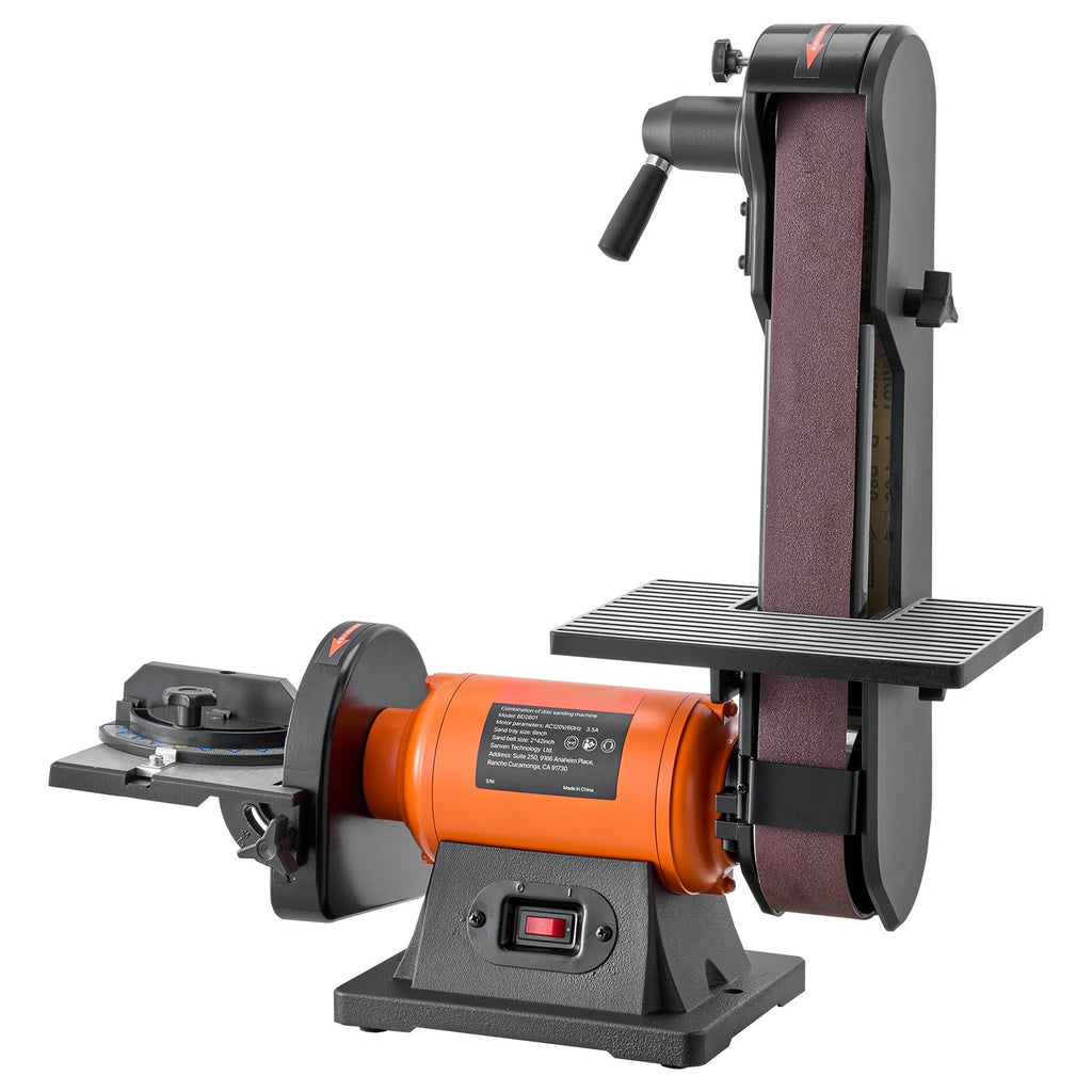6" Disc Sander & 2" x 42" Belt Sander, 420W Professional Bench Belt Disc Sanders Combo with Multiple Angle Adjustments for DIY Woodworking, Furniture Refinishing, Knife Sharpening