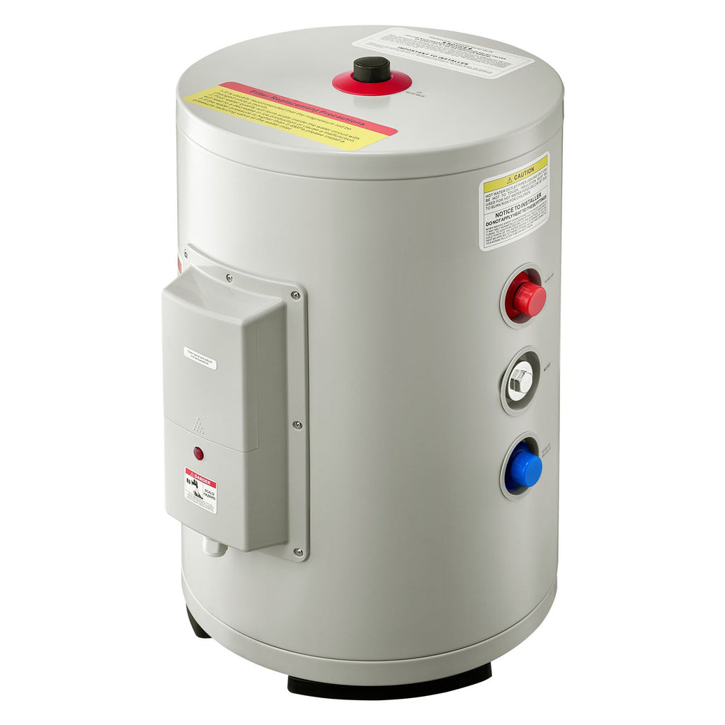 6 Gallon Electric Tank Water Heater, 1600W Point-of-Use Hot Water Heater with LED Display, Knob Control, Top Outlet, 120V Storage Design with T&P Valve for Studio Apartments, RVs, Gray