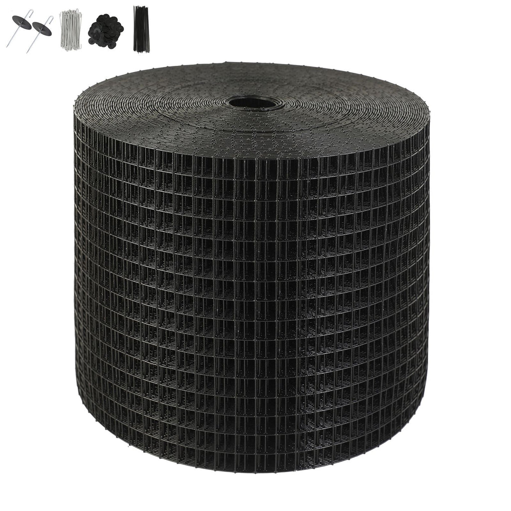 6 inch x 100ft Solar Panel Bird Guard, Critter Guard Roll Kit with 100pcs Aluminum Alloy Fasteners, Solar Panel Guard with Rust-proof PVC Coating, 1/2 inch Wire Roll Mesh