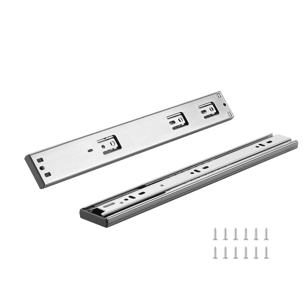 6 Pairs of 16 Inch Drawer Slides Side Mount Rails, Heavy Duty Full Extension Steel Track, Soft-Close Noiseless Guide Glides Cabinet Kitchen Runners with Ball Bearing, 100 Lbs Load Capacity