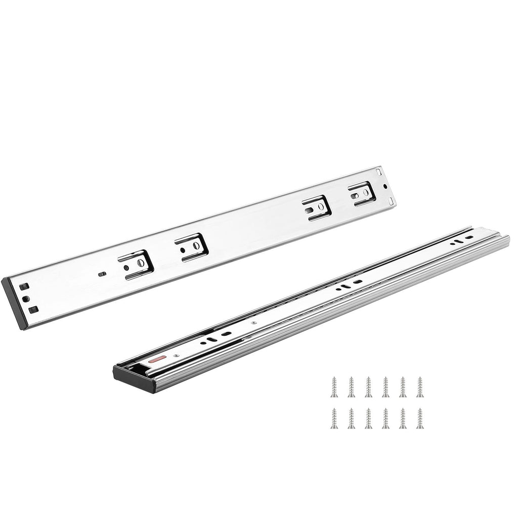 6 Pairs of 18 Inch Drawer Slides Side Mount Rails, Heavy Duty Full Extension Steel Track, Soft-Close Noiseless Guide Glides Cabinet Kitchen Runners with Ball Bearing, 100 Lbs Load Capacity
