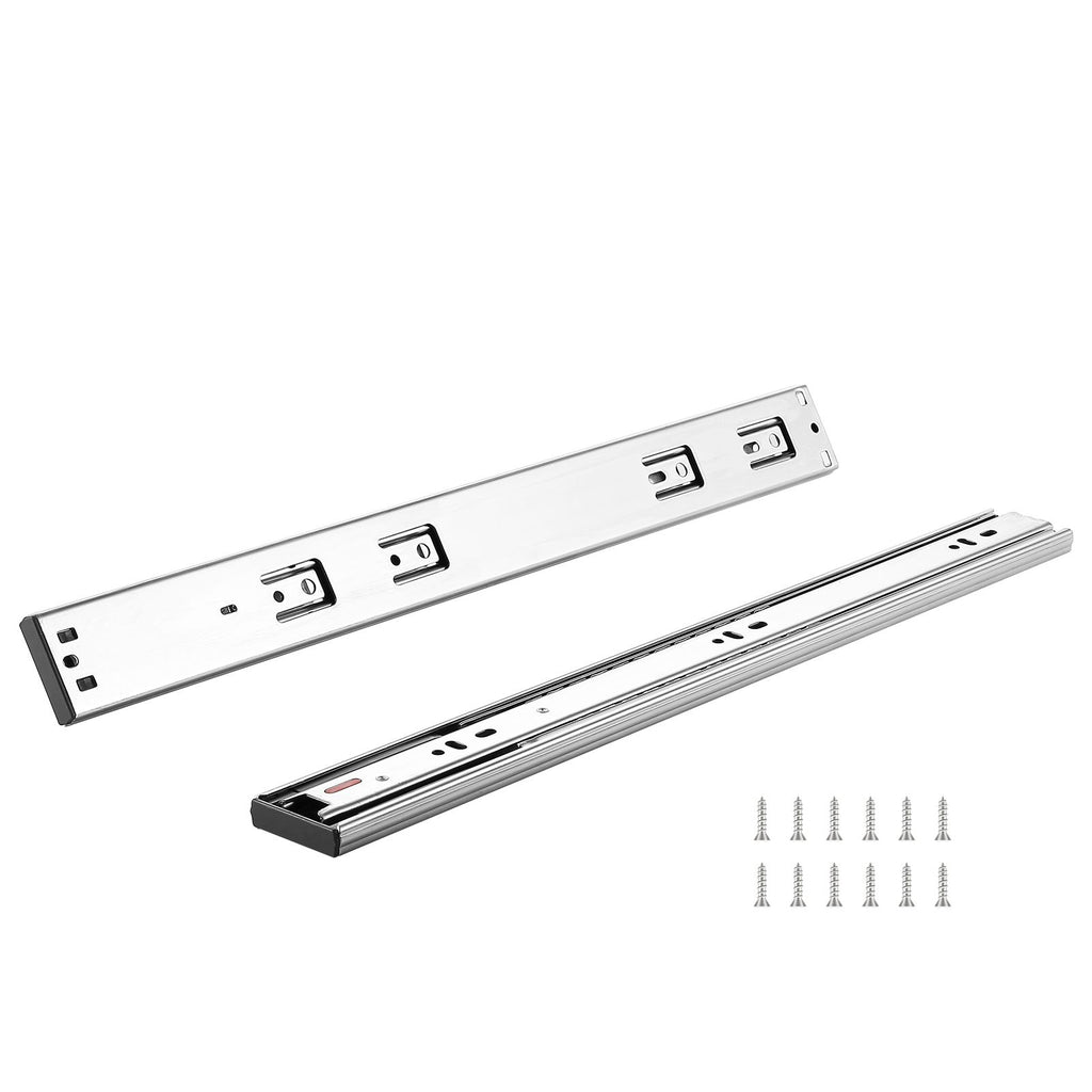 6 Pairs of 22 Inch Drawer Slides Side Mount Rails, Heavy Duty Full Extension Steel Track, Soft-Close Noiseless Guide Glides Cabinet Kitchen Runners with Ball Bearing, 100 Lbs Load Capacity