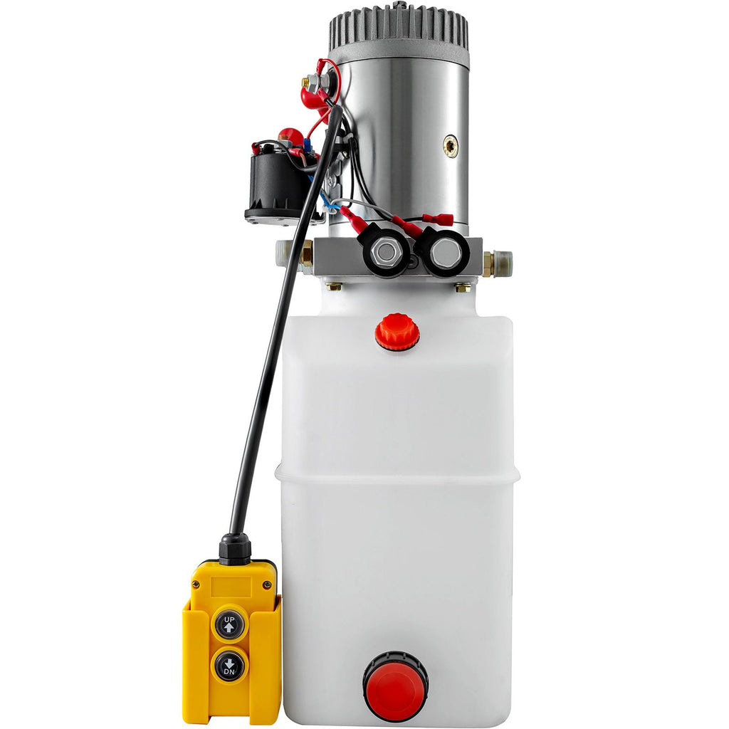 6 Quart Hydraulic Pump Hydraulic Power Unit (Plastic, 6 Quart/Double Action) White