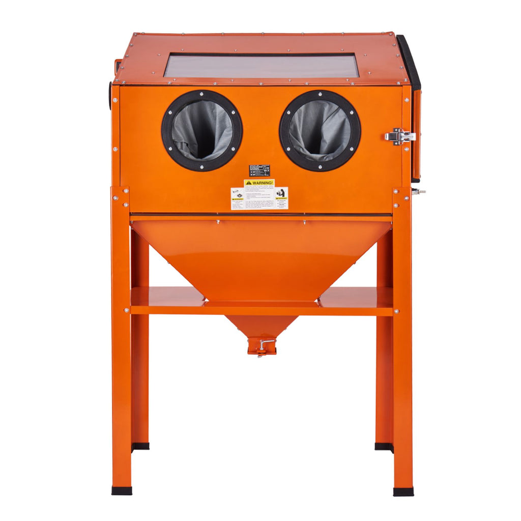 60 Gallon Sandblasting Cabinet, 40-120PSI Sand Blasting Cabinet with Stand, Heavy Duty Steel Sand Blaster with Blasting Gun & 4 Ceramic Nozzles for Paint, Stain, Rust Removal
