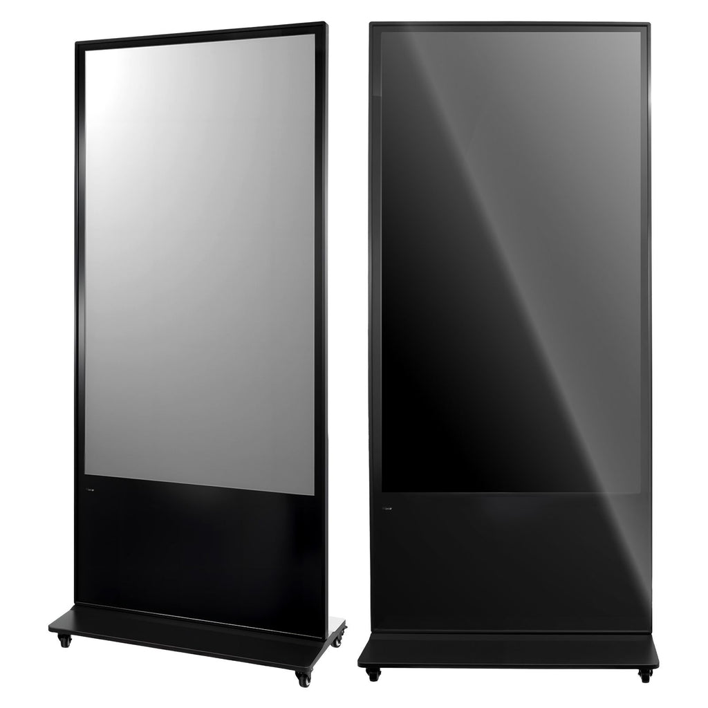 65 in Indoor Digital Signage 4K Floor Stand Advertising Display Kiosk, WiFi HDMI/USB Input Android OS, 178° Wide View, LCD Touchscreen Interactive Monitor, Mobile Commercial Totem Poster