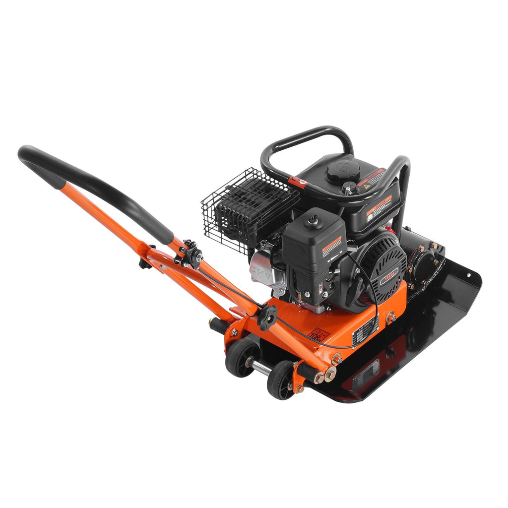 6.5HP Plate Compactor, 196CC Gas Engine, 2360 lbs Vibratory Compaction Tamper, 22.1x15.9 in Plate Power Jumping Jack Tamper, 5600 VPM Pavement Compactor for Walkways, Asphalts, Paver Landscaping