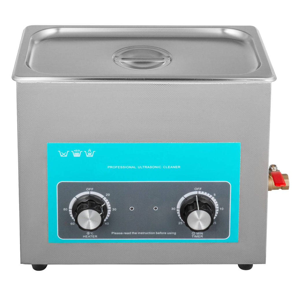 6L Ultrasonic Cleaner, 304 Stainless Steel Professional Knob Control, Ultrasonic Cleaner with Heater Timer for Jewelry Watch Glasses Circuit Board Dentures Small Parts Dental Instrument