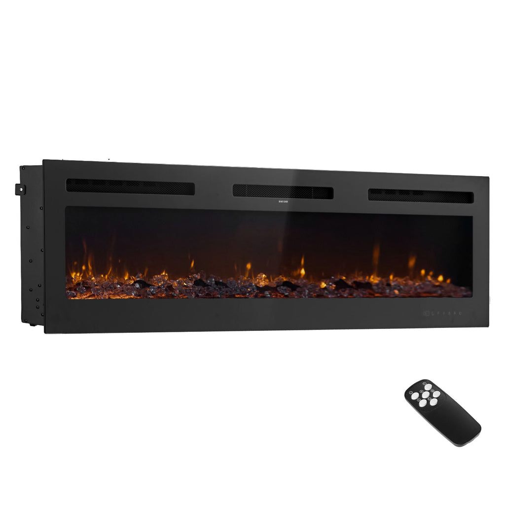72 inch Electric Fireplace, Wall Mounted Recessed Fire Place with Remote Control, Timer, 1500W, Adjustable Flame Color Brightness, Touch Screen, Overheat Protection, for Living Room,Bedroom