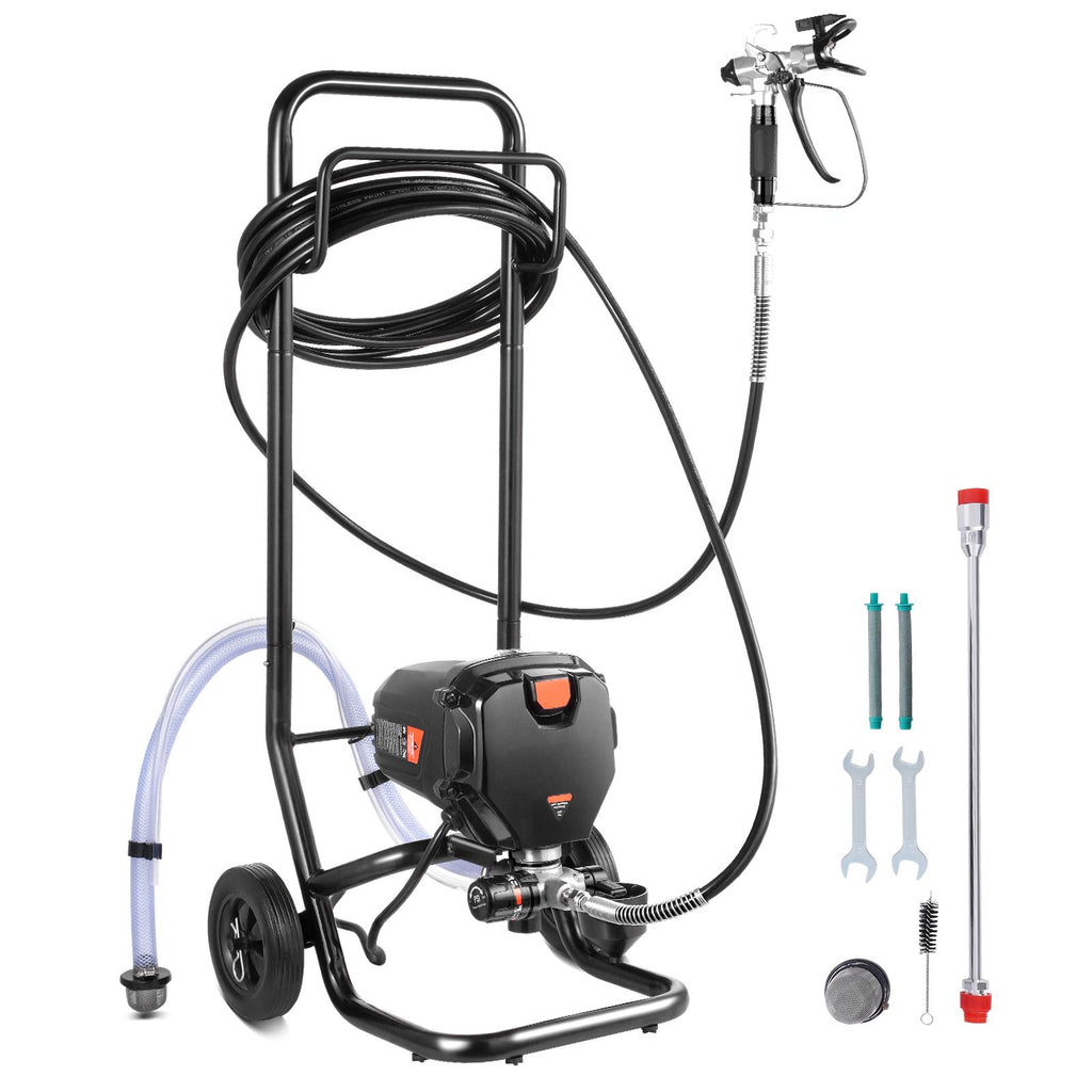 750W Stand Airless Paint Sprayer, 3000PSI High Efficiency Electric Airless Sprayer With Cart, Paint Sprayers for Home Interior and Exterior Furniture and Fences, Fine And Even Painting Effect