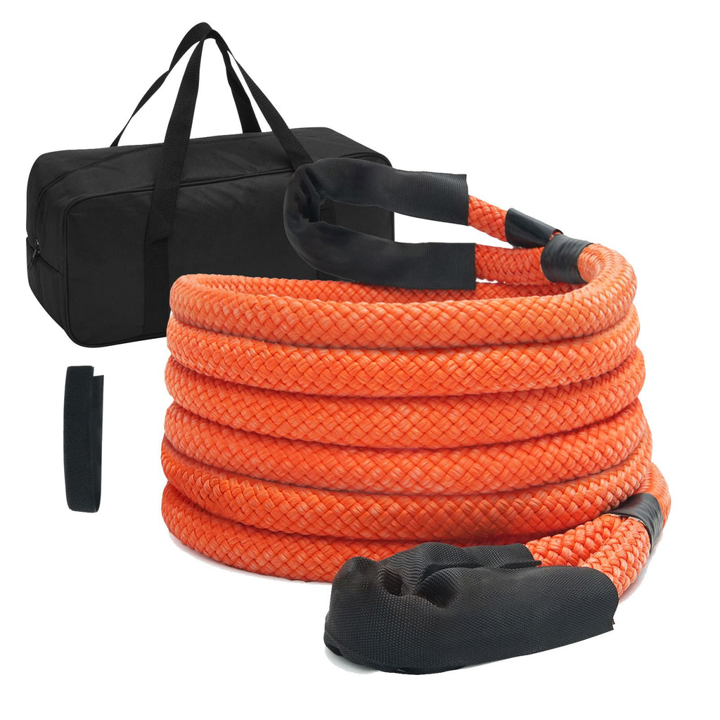 7/8" x 20' Kinetic Recovery Tow Rope 30,580 lbs, Heavy-Duty Off Road Snatch Strap, Extreme Duty 30% Elasticity Energy Snatch Strap for Jeep Car Truck ATV UTV SUV Tractor
